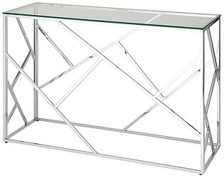 Купить стол STOOL GROUP Арт Деко120х40 Прозрачное стекло/Сталь серебро