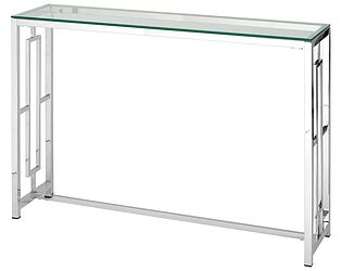 Купить стол STOOL GROUP Бруклин 115х30 Прозрачное стекло/Сталь серебро