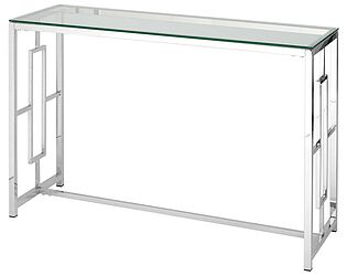 Купить стол STOOL GROUP Бруклин 120х40 Прозрачное стекло/Сталь серебро