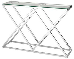 Купить стол STOOL GROUP Инсигния 115х30 Прозрачное стекло/Сталь серебро