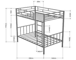 Кровать детская двухъярусная массив чертежи