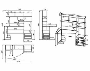 Стол угловой компьютерный чертеж