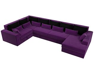 Купить диван Лига Диванов П-образный Мэдисон микровельвет фиолетовый