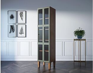 Купить шкаф Этaжepкa Andersen одностворчатый с рифлеными стеклами AN13