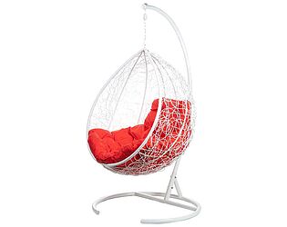Купить кресло Bigarden Tropica White (со стойкой) Красная подушка