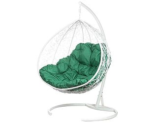 Купить кресло Bigarden Gemini promo white (со стойкой) Зеленая подушка