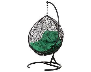 Купить кресло Bigarden Tropica Black зеленая подушка