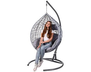 Купить кресло Bigarden Tropica Gray подвесное в виде капли, серая подушка