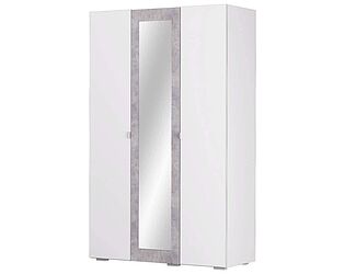 Купить шкаф Шагус ТД Акация 3-х створчатый с зеркалом (Белое сияние/ Цемент светлый)