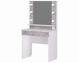 Купить стол Шагус ТД Акация туалетный с зеркалом (Белое сияние/ Цемент светлый)
