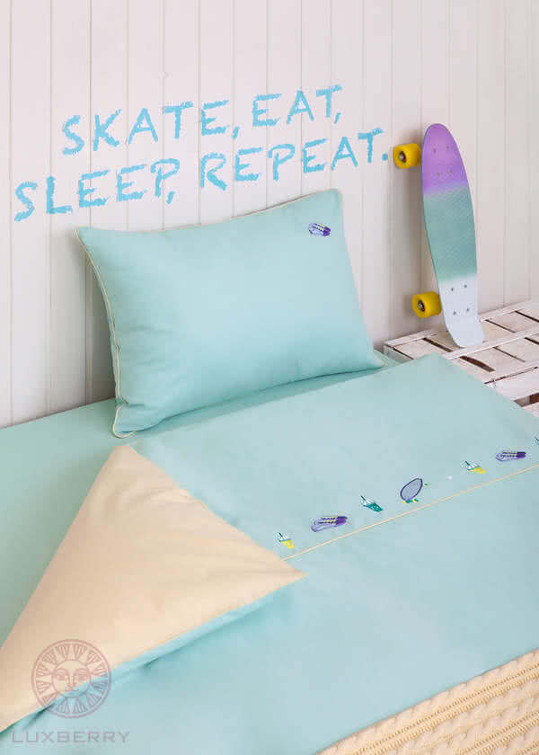 Детское постельное белье Luxberry Skateboys, простыня на резинке
